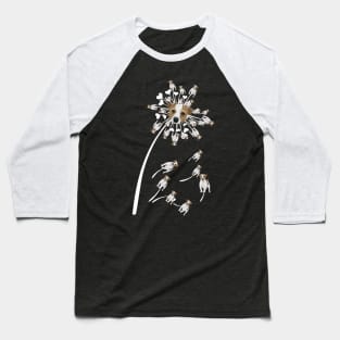 Jack Russell Terrier Flower T Shirt, Dog Dandelion Baseball T-Shirt